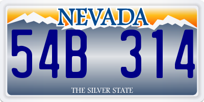 NV license plate 54B314