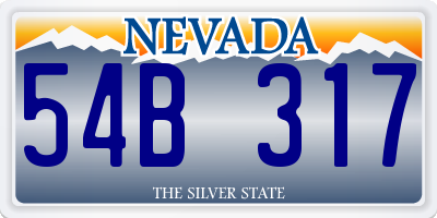 NV license plate 54B317