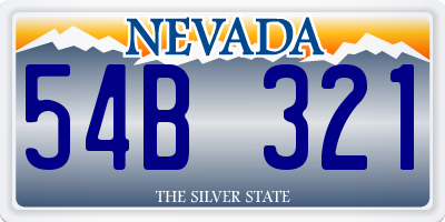 NV license plate 54B321