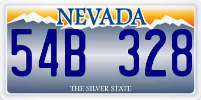 NV license plate 54B328
