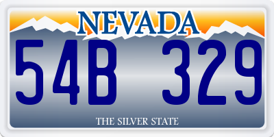 NV license plate 54B329