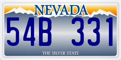NV license plate 54B331