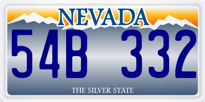 NV license plate 54B332