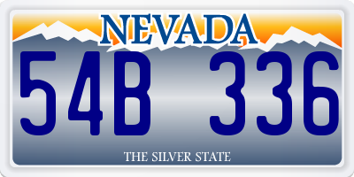 NV license plate 54B336