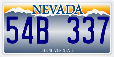 NV license plate 54B337