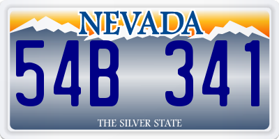 NV license plate 54B341