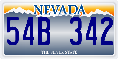 NV license plate 54B342