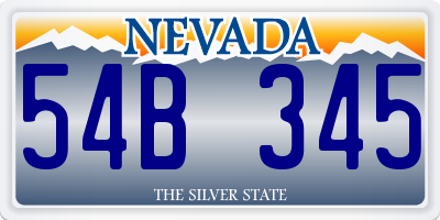 NV license plate 54B345