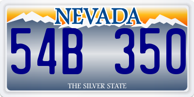 NV license plate 54B350