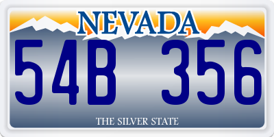 NV license plate 54B356