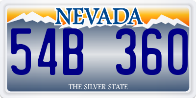 NV license plate 54B360