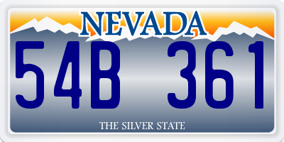 NV license plate 54B361