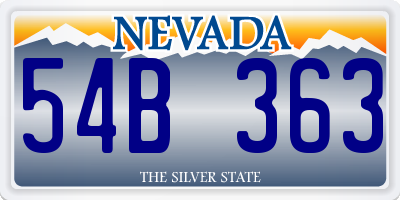 NV license plate 54B363