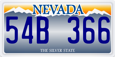 NV license plate 54B366