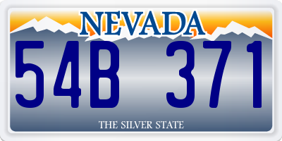 NV license plate 54B371