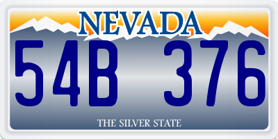 NV license plate 54B376