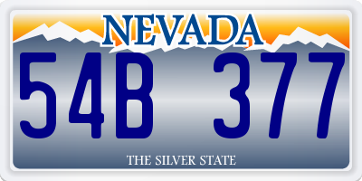 NV license plate 54B377