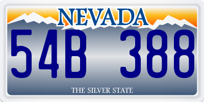 NV license plate 54B388