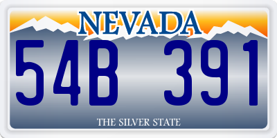 NV license plate 54B391