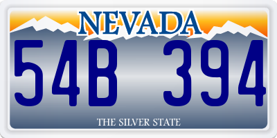 NV license plate 54B394