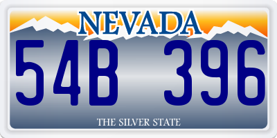 NV license plate 54B396
