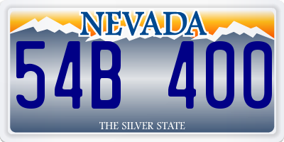 NV license plate 54B400