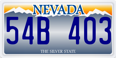 NV license plate 54B403