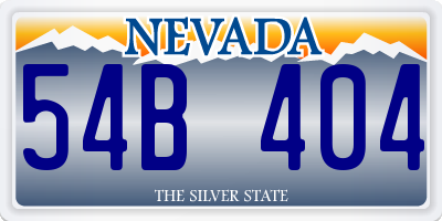 NV license plate 54B404