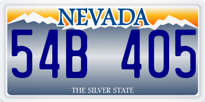 NV license plate 54B405