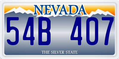 NV license plate 54B407
