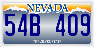 NV license plate 54B409