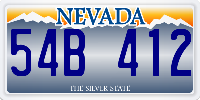 NV license plate 54B412