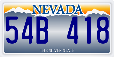 NV license plate 54B418