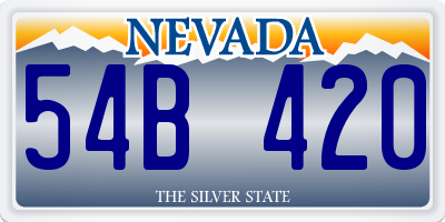 NV license plate 54B420