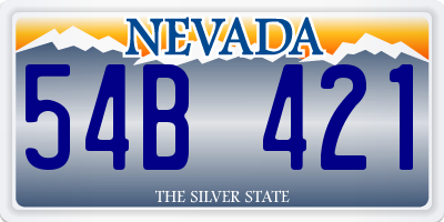 NV license plate 54B421