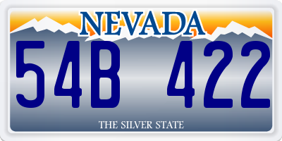 NV license plate 54B422