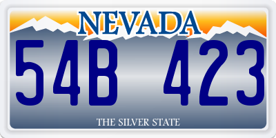 NV license plate 54B423