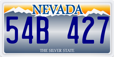 NV license plate 54B427