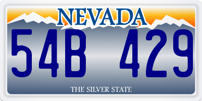 NV license plate 54B429