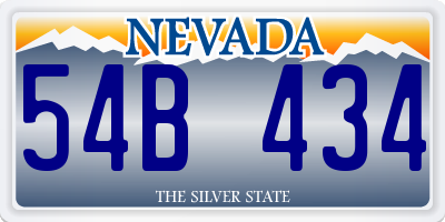 NV license plate 54B434