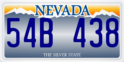 NV license plate 54B438