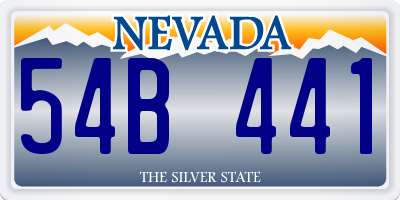 NV license plate 54B441