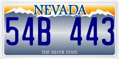 NV license plate 54B443