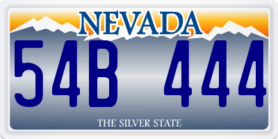 NV license plate 54B444