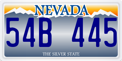 NV license plate 54B445