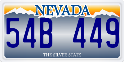 NV license plate 54B449