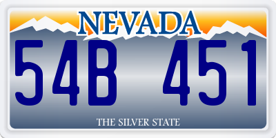 NV license plate 54B451