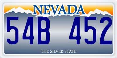 NV license plate 54B452