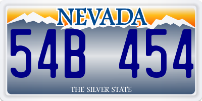 NV license plate 54B454