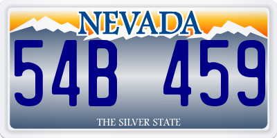 NV license plate 54B459